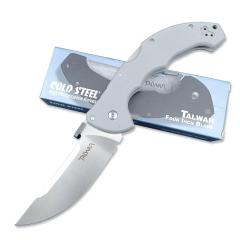 Cold Steel 21TTL Talwar Tri-Ad Lock Folding Knife 4" S35VN Satin Plain Trailing Point Blade, G10 Handles, Lockback