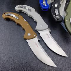 Cold Steel 21TTL Talwar Tri-Ad Lock Folding Knife 4" S35VN Satin Plain Trailing Point Blade, G10 Handles, Lockback