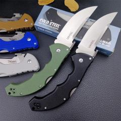 Cold Steel 21TTL Talwar Tri-Ad Lock Folding Knife 4" S35VN Satin Plain Trailing Point Blade, G10 Handles, Lockback