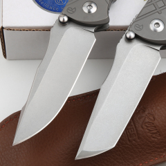Chris Reeve Umnumzaan Folding Knife 3.66" S35VN Stonewashed Blade, Milled Titanium Handles, Frame Lock