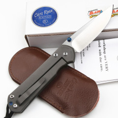 Chris Reeve Small Sebenza 21TH Folding Knife 3.54" D2 Sanding Blade, Titanium Handles, Frame Lock