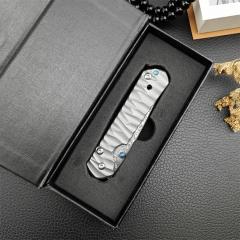 Chris Reeve Small Sebenza Folding Knife 2.76" Damascus Blade, Titanium Handles, Frame Lock