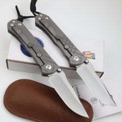 Chris Reeve Umnumzaan Folding Knife 3.66" S35VN Stonewashed Blade, Milled Titanium Handles, Frame Lock