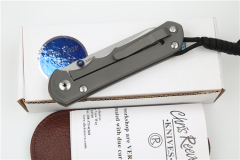 Chris Reeve Small Sebenza 25TH Folding Knife 3.54" S35VN Stonewash Blade, Titanium Handles, Frame Lock