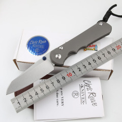 Chris Reeve Small Sebenza 25TH Folding Knife 3.54" S35VN Stonewash Blade, Titanium Handles, Frame Lock