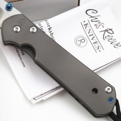 Chris Reeve Small Sebenza 21TH Folding Knife 3.54" D2 Sanding Blade, Titanium Handles, Frame Lock