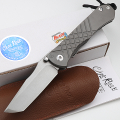 Chris Reeve Umnumzaan Folding Knife 3.66" S35VN Stonewashed Blade, Milled Titanium Handles, Frame Lock
