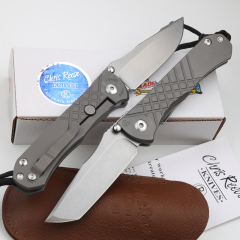 Chris Reeve Umnumzaan Folding Knife 3.66" S35VN Stonewashed Blade, Milled Titanium Handles, Frame Lock