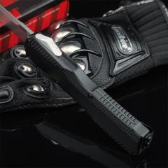Kershaw 9000 Matt Diskin Livewire OTF AUTO Knife 3.3" CPM-MagnaCut Stonewashed Spear Point Blade, Black Aluminum Handles, Reversible Clip