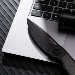 Pro-Tech Magic II AUTO Folding Knife 3.94" 154CM DLC Plain Blade, Black Aluminum+Carbon Fiber Handles