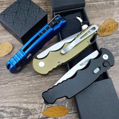 Pro-Tech TR-5 AUTO Folding Knife 3.23" S35VN Stonewashed Plain Blade, Aluminum Handles - T501