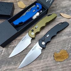 Pro-Tech TR-5 AUTO Folding Knife 3.23" S35VN Stonewashed Plain Blade, Aluminum Handles - T501