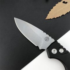 Pro-Tech Strider PT201 PT+ AUTO Folding Knife 2.44" CPM-MagnaCut Black DLC Drop Point Blade, Aluminum Handles