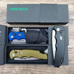 Pro-Tech TR-5 AUTO Folding Knife 3.23" S35VN Stonewashed Plain Blade, Aluminum Handles - T501