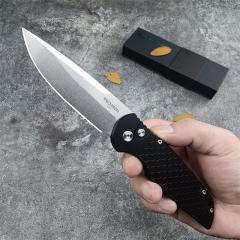 Pro-Tech TR-3 X1 Tactical Response III AUTO Folding Knife 3.375" 154CM Stonewashed Plain Blade, Milled Aluminum Handles - TR-3 X1 SW