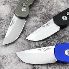 Pro-Tech 2203 AUTO Folding Knife 2.05" 154CM DLC Plain Blade, Aviation Aluminum Handles