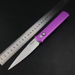 Pro-Tech 920 Godfather AUTO Folding Knife 3.94" Bead Blasted 154-CM Plain Blade, Aluminum Handles - 920-Purple