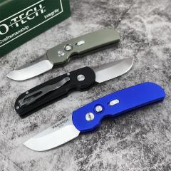 Pro-Tech 2203 AUTO Folding Knife 2.05" 154CM DLC Plain Blade, Aviation Aluminum Handles