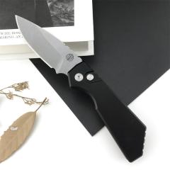 Pro-Tech Strider PT201 PT+ AUTO Folding Knife 2.44" CPM-MagnaCut Black DLC Drop Point Blade, Aluminum Handles