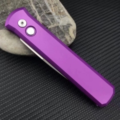 Pro-Tech 920 Godfather AUTO Folding Knife 3.94" Bead Blasted 154-CM Plain Blade, Aluminum Handles - 920-Purple