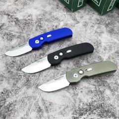 Pro-Tech 2203 AUTO Folding Knife 2.05" 154CM DLC Plain Blade, Aviation Aluminum Handles