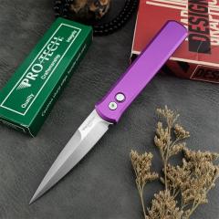 Pro-Tech 920 Godfather AUTO Folding Knife 3.94" Bead Blasted 154-CM Plain Blade, Aluminum Handles - 920