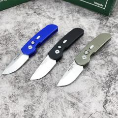Pro-Tech 2203 AUTO Folding Knife 2.05" 154CM DLC Plain Blade, Aviation Aluminum Handles