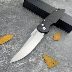 Pro-Tech TR-3 X1 Tactical Response III AUTO Folding Knife 3.375" 154CM Stonewashed Plain Blade, Milled Aluminum Handles - TR-3 X1 SW