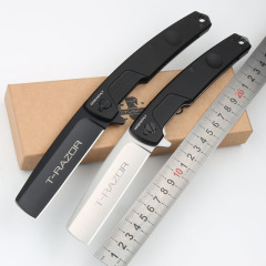 Extrema Ratio T-Razor Folding Knife 3.86" Black Plain N690 Blade, Aluminum Alloy Handles, Liner Lock
