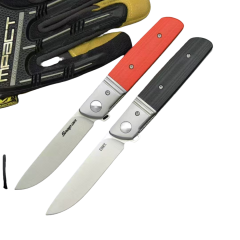 CRKT 5720 Knives Bamboozled Assisted Flipper Knife 3.27" D2 Satin Plain Blade, Black G10 Handles with Steel Bolsters