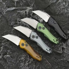 Kershaw 7350 Launch 10 Knives AUTO Folding Knife 1.9" Stonewashed CPM-154 Hawkbill Blade, Dark Gray Anodized Aluminum Handles