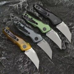 Kershaw 7350 Launch 10 Knives AUTO Folding Knife 1.9" Stonewashed CPM-154 Hawkbill Blade, Dark Gray Anodized Aluminum Handles