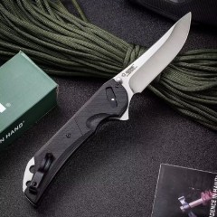 CRKT 5401 Knives Seismic Flipper Knife 4.02" D2 Blade, Black G10 Handles, Deadbolt Lock