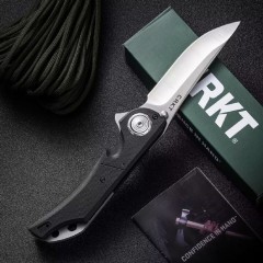 CRKT 5401 Knives Seismic Flipper Knife 4.02" D2 Blade, Black G10 Handles, Deadbolt Lock