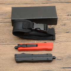 Microtech Mini Troodon Knifes AUTO OTF Knife 2.76" 440 Double Edge Blade, Zinc Aluminum Alloy Handles