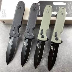 SOG 3Models Pentagon XR LTE Flipper Knife 3.5" CTS-XHP Plain Blade, Black G10 Handles - XR Lock