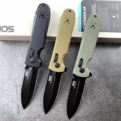 SOG 3Models Pentagon XR LTE Flipper Knife 3.5" CTS-XHP Plain Blade, Black G10 Handles - XR Lock