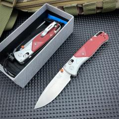 BM 535-9 Knife Bugout AXIS 3.5" D2 Satin Plain Folding Blade, G10 Handles