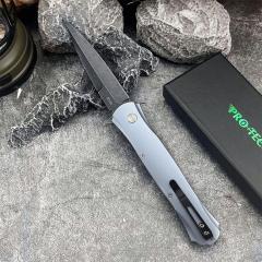 Pro-Tech 1921 Knife Godfather AUTO 3.74" D2 Plain Folding Blade, Aluminum Handles