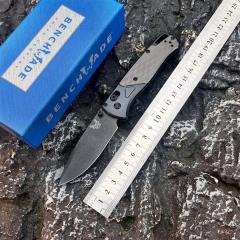 BM 535 Limited Edition Bugout AXIS Folding Knife 3.15" D2 Satin Plain Blade, Aluminum Handles