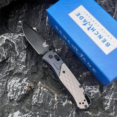 BM 535 Limited Edition Bugout AXIS Folding Knife 3.15" D2 Satin Plain Blade, Aluminum Handles