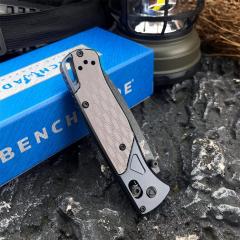 BM 535 Limited Edition Bugout AXIS Folding Knife 3.15" D2 Satin Plain Blade, Aluminum Handles
