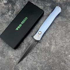 Pro-Tech 1921 Knife Godfather AUTO 3.74" D2 Plain Folding Blade, Aluminum Handles