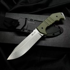 Cold Steel 14AKA AK-47 Field Knifes 5.51" CPM-3V Stonewashed Fixed Blade, OD Green G10 Handles