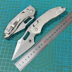 MT Stitch-Ramloc Knife 3.54" M390MK Stonewashed Folding Blade, Titanium Handles