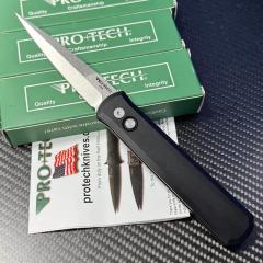 Pro-Tech 924 Godfather Knife 3.94" 154CM Bead Blasted AUTO Folding Plain Blade, T6 Aluminum Handles