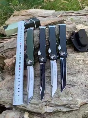 MT Customs Green 150-10 Halo VI Knives OTF AUTO Knife 4.17" Elmax Blade, Aviation Aluminum Handles