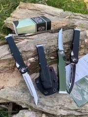 MT Customs Green 150-10 Halo VI Knives OTF AUTO Knife 4.17" Elmax Blade, Aviation Aluminum Handles