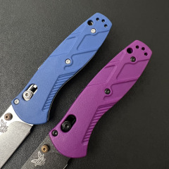 BM 585-03 Mini AXIS-Assisted Knife 2.95" S30V Satin Drop Point Plain Folding Blade, CF-Elite Handles