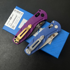 BM 585-03 Mini AXIS-Assisted Knife 2.95" S30V Satin Drop Point Plain Folding Blade, CF-Elite Handles